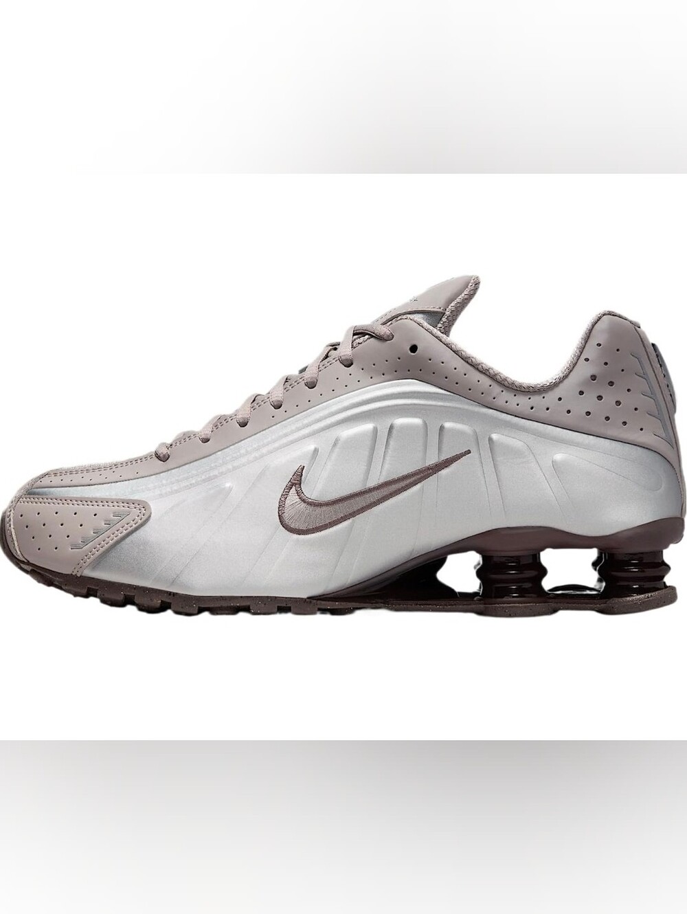Nike Shox R4 Silver and Taupe Shox Runner SZ 9.5